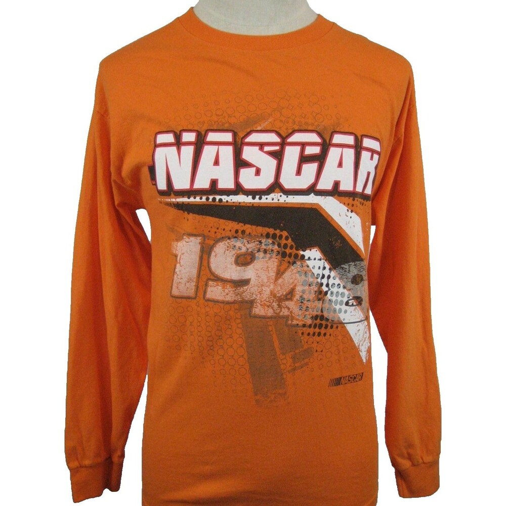 Mens NASCAR Orange LS Nascar 1948 T-Shirt sz Lg